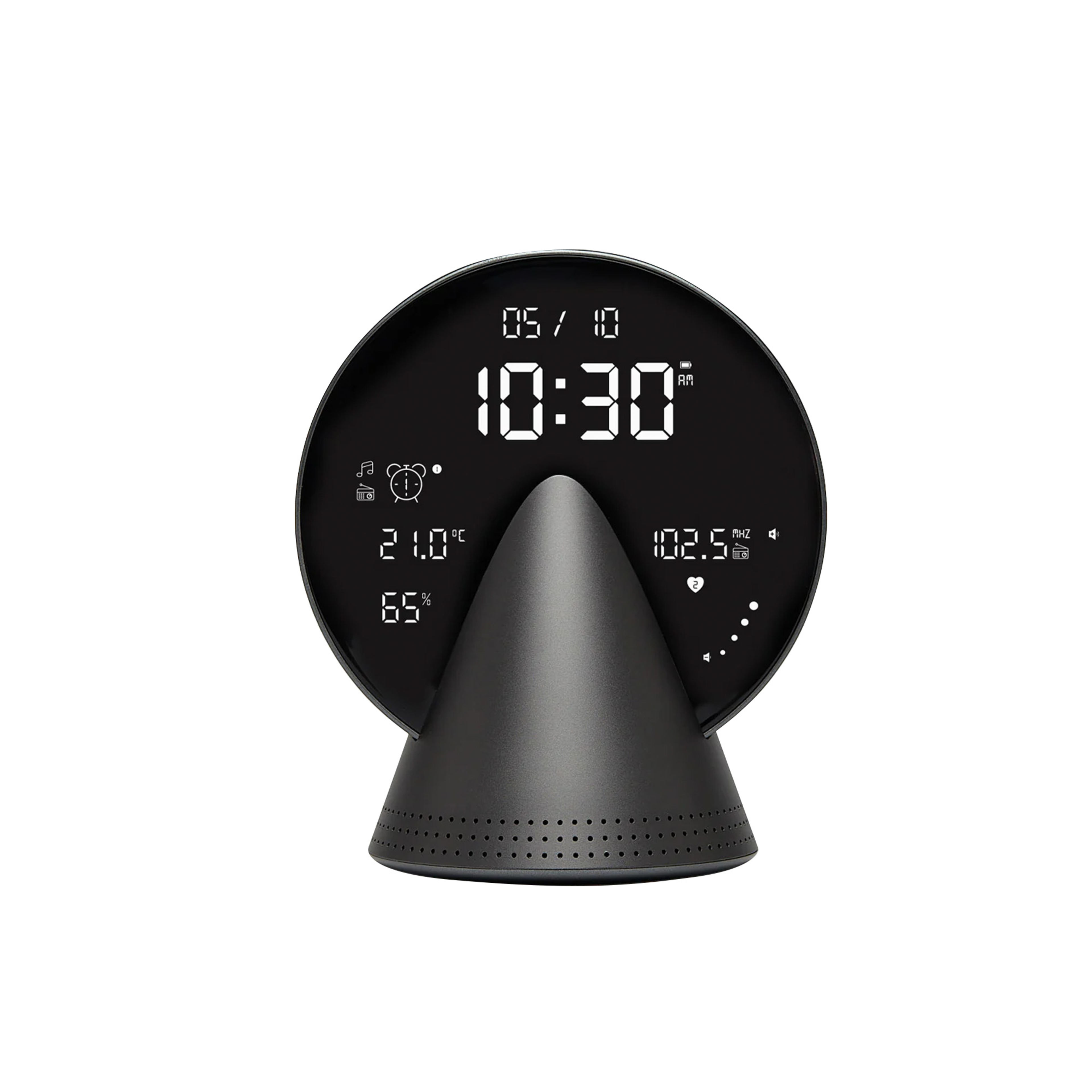 Lexon Conic Radio Alarm Clock with FM and Built-In Bluetooth